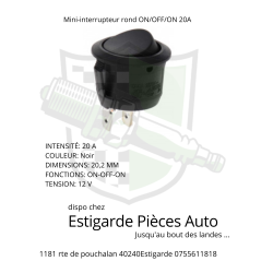 Mini-interrupteur rond ON/OFF/ON