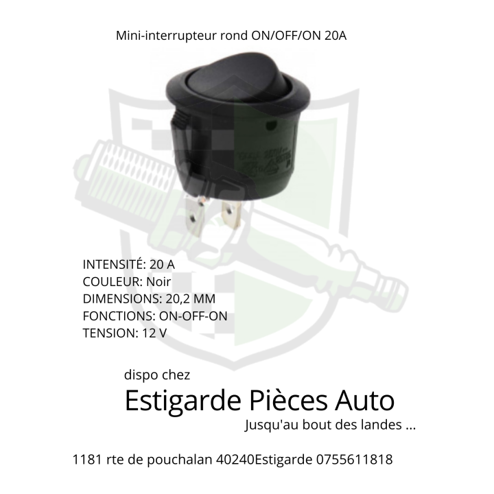 Mini-interrupteur rond ON/OFF/ON