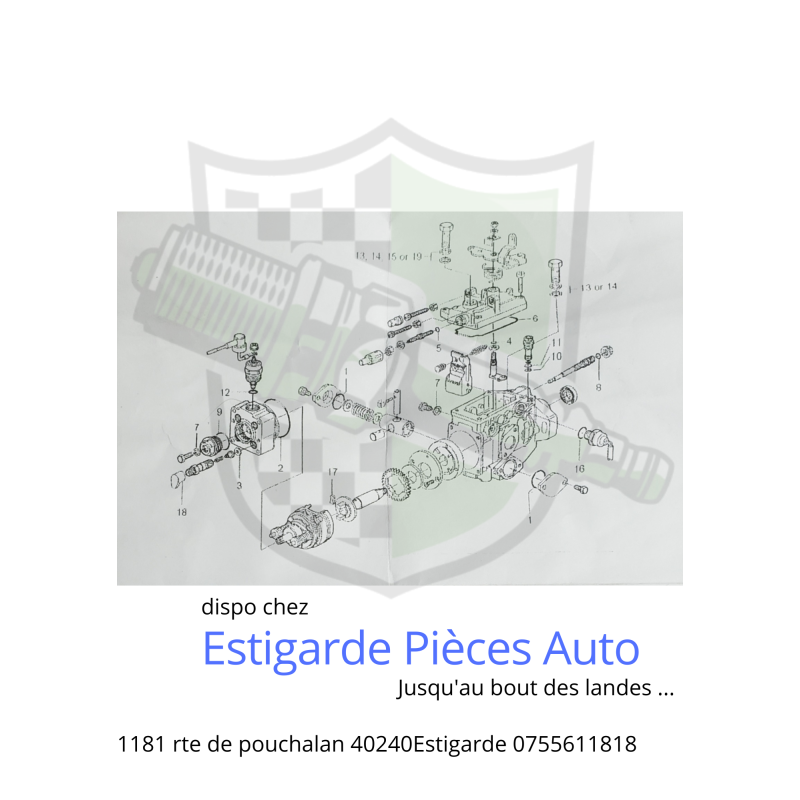Pochette de joints pompe a injection