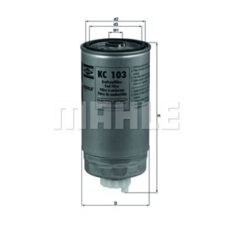 Filtre à carburant KNECHT FILTER KC 103